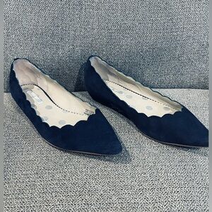 Boden Navy Blue Pointed Toe Suede Flats Size 40